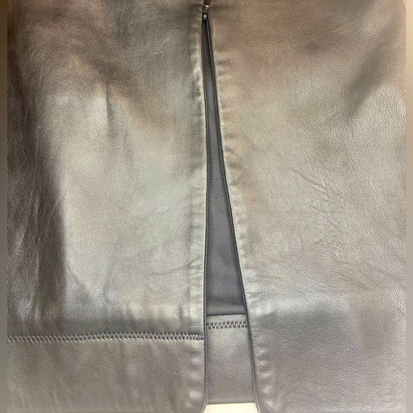 DIANE von FURSTENBERG Rita Two Way Black Leather Pencil Skirt Size 8 - Picture 3 of 8
